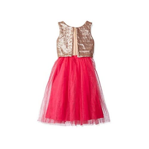 Sequin Popover Top with Tulle Skirt  - Gold Magenta