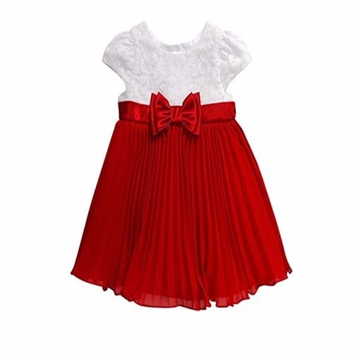 Baby Girls Lace Bodice to Chiffon Pleated Dress