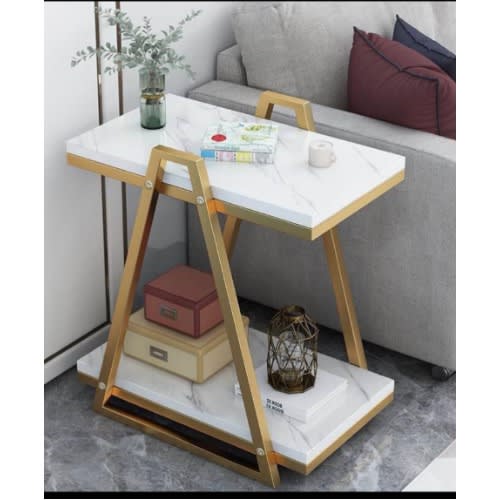 Marble Design Wooden Side Table