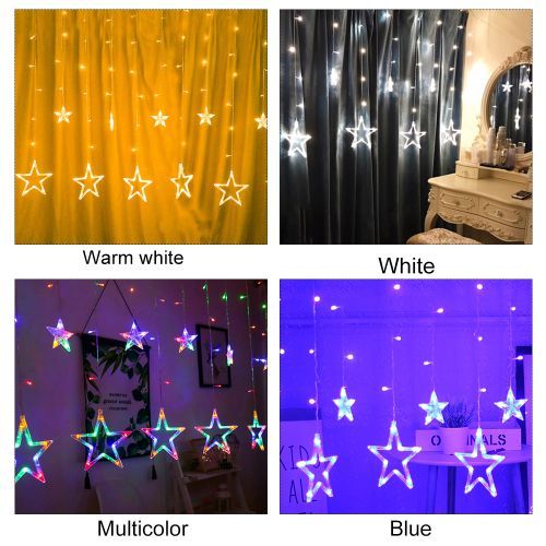 Curtain Lamp Christmas Star Curtain Lights Decorative
