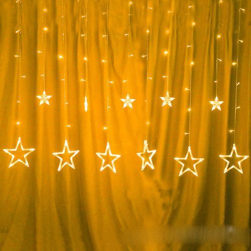 Curtain Lamp Christmas Star Curtain Lights Decorative
