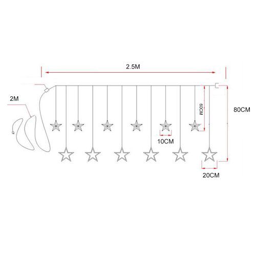 Curtain Lamp Christmas Star Curtain Lights Decorative