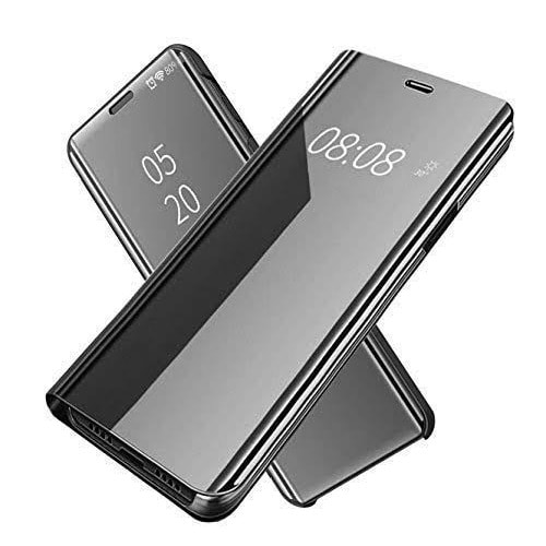 Clear View Protective Flip Pouch For Samsung Galaxy A12- Black Non Sensor