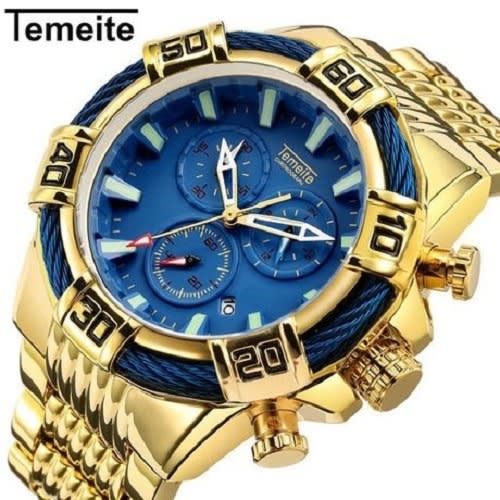 Clastic Mens Watches Golden Quartz Watch Men