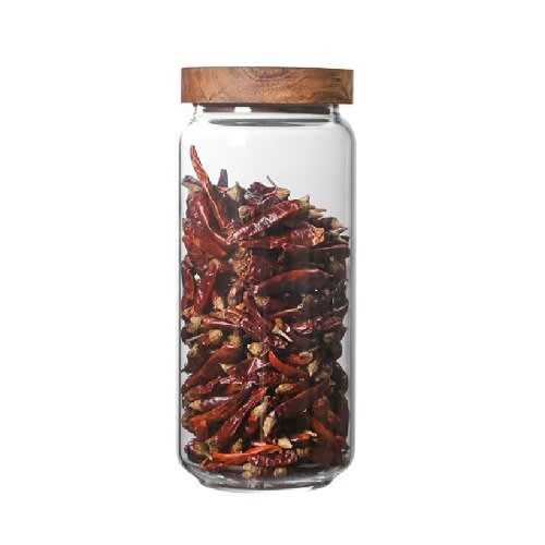 Glass Jar Set With Wooden Lid - 1300ml