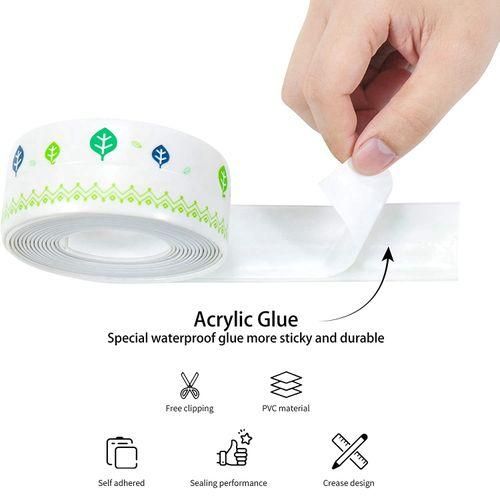 2Pcs Tape Caulk Strip Anti-Mildew Self Adhesive Sealing Pvc