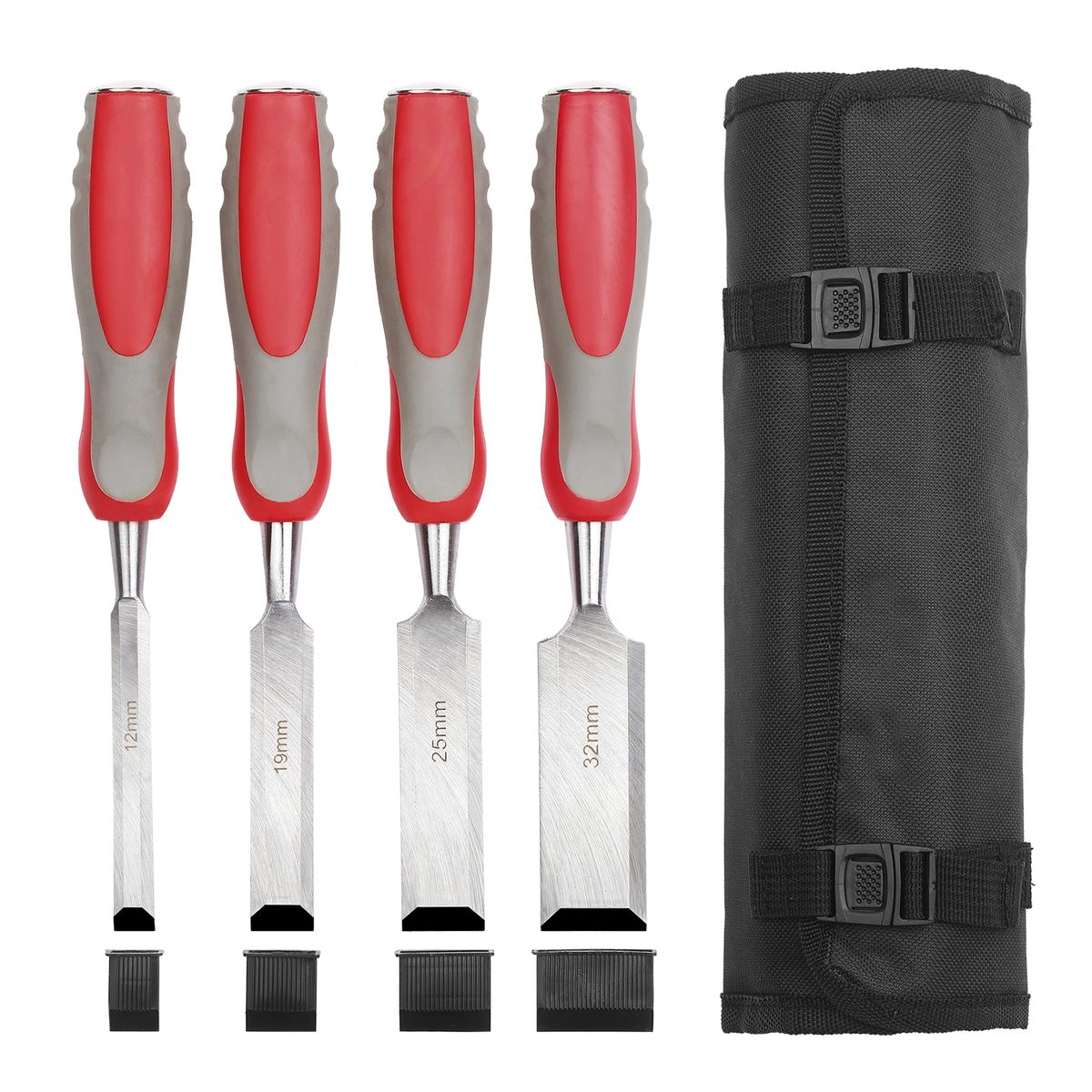 5pcs Wood Chisel Set For Carpentry With Storage Bag Non-slip