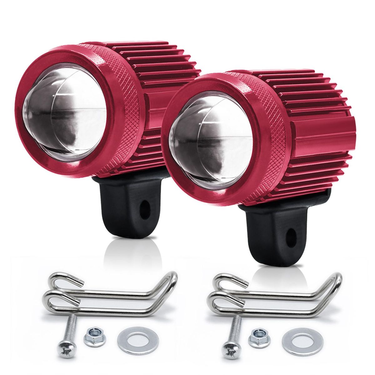 2Pcs Motorcycle Spot Light Motorcycle LED Driving Light Fog Lamp Dual Color 6000K White 3000K Yellow 30W LED Spotlight for Motorcycle Car Tractor Truck ATV SUV Boat
