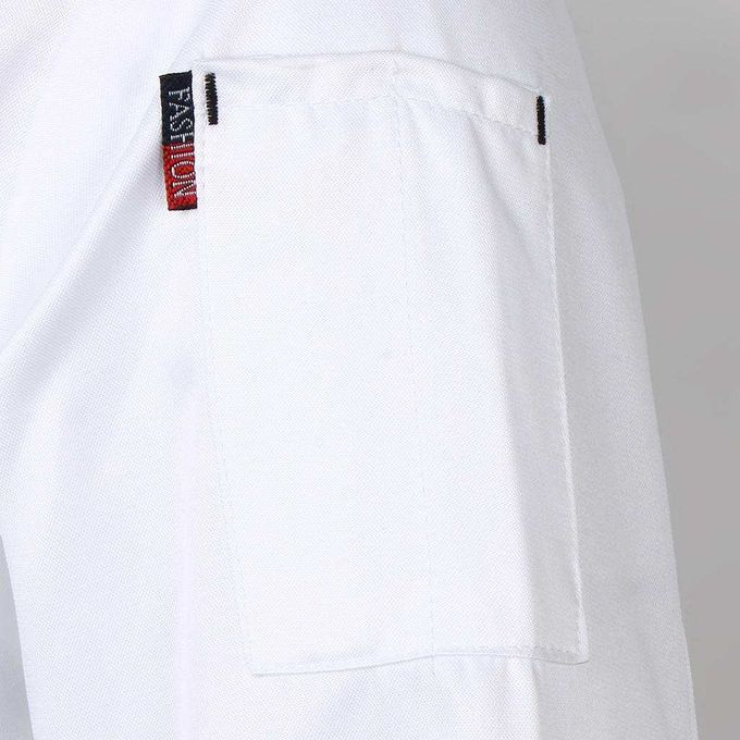 Men Women Piping Chef Jacket Coat Uniform Long Sleeve Hotel 2XL White