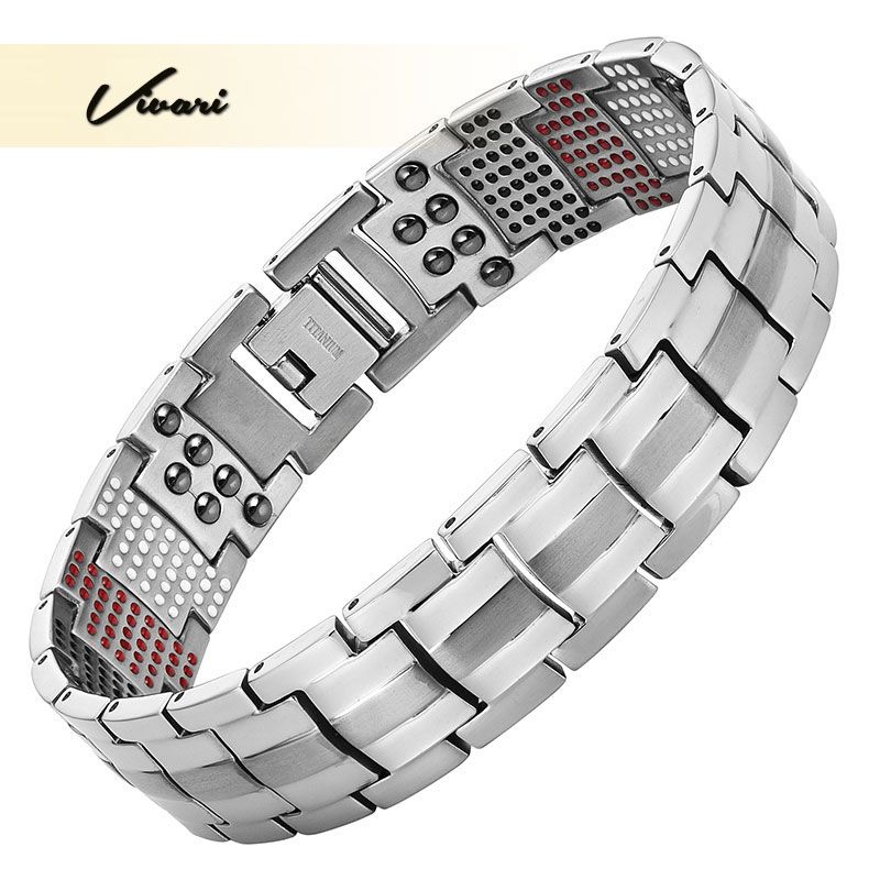 Vivari Men's Health Magnetic Bracelet For Men Silver Plated