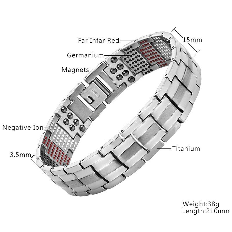 Vivari Men's Health Magnetic Bracelet For Men Silver Plated