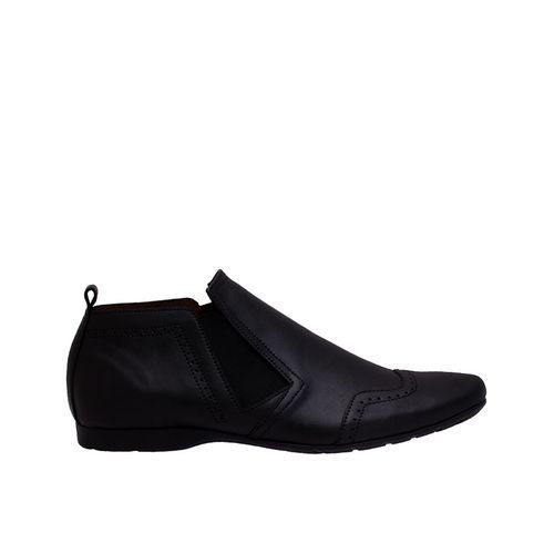 Derby Patterned Low Ankle Shoe - Black