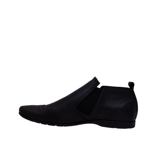 Derby Patterned Low Ankle Shoe - Black