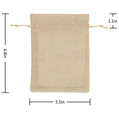 100 Pcs 5X7 Inch Buap Bags With Drawstring Jute