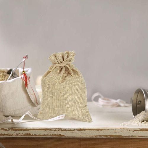 100 Pcs 5X7 Inch Buap Bags With Drawstring Jute
