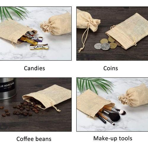 100 Pcs 5X7 Inch Buap Bags With Drawstring Jute