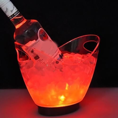 Transparent Colorful LED Light Gradient Ice Bucket Bar Wine Trough Water Entertainment Stand Holder Glass Wine Bottle Tools
