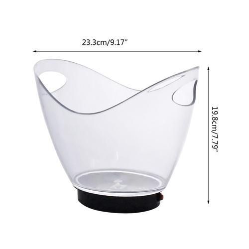 Transparent Colorful LED Light Gradient Ice Bucket Bar Wine Trough Water Entertainment Stand Holder Glass Wine Bottle Tools