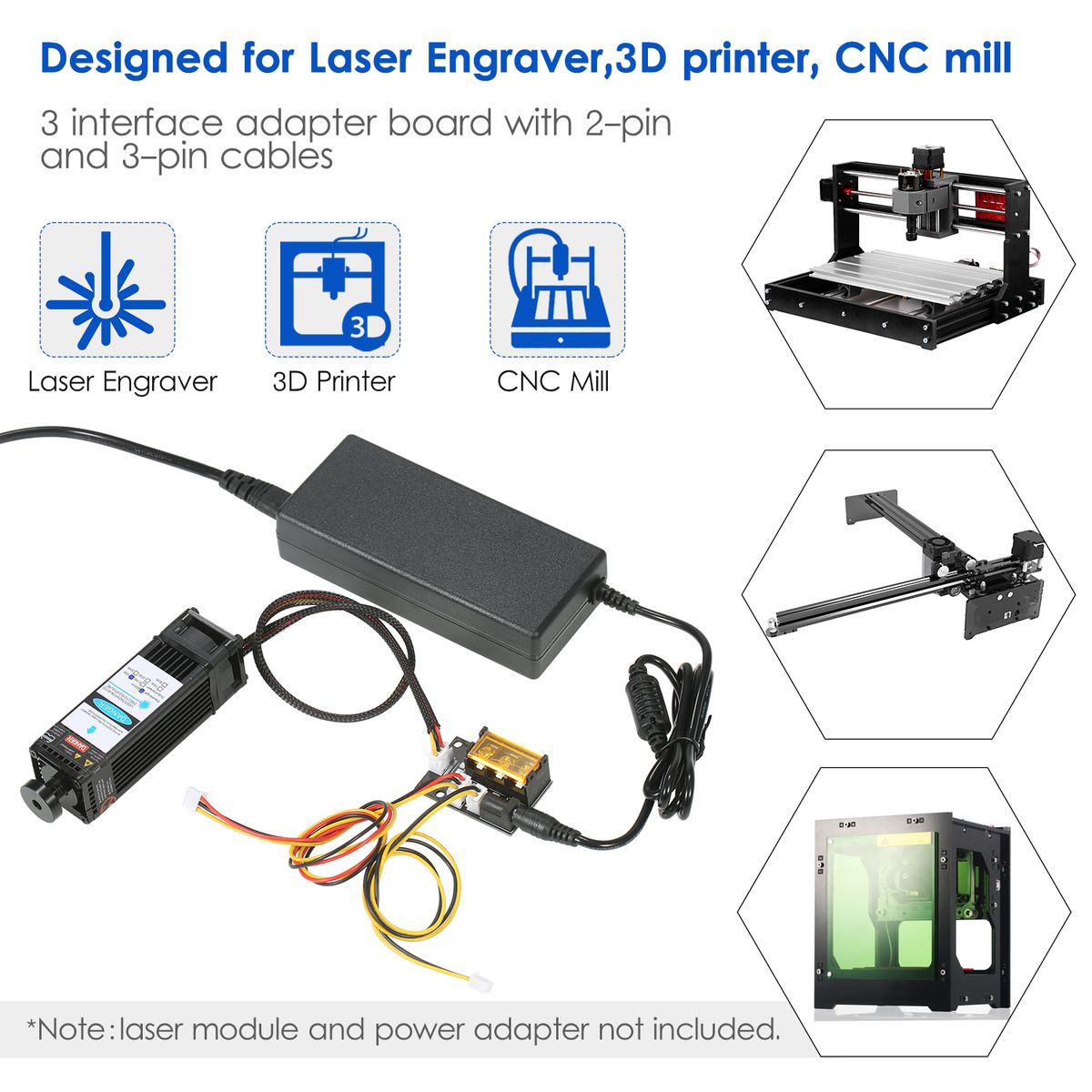2 Pin To 3 Pin Laser Module Adapter Board Laser 3-interface