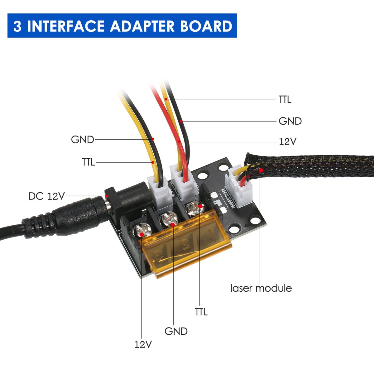 2 Pin To 3 Pin Laser Module Adapter Board Laser 3-interface