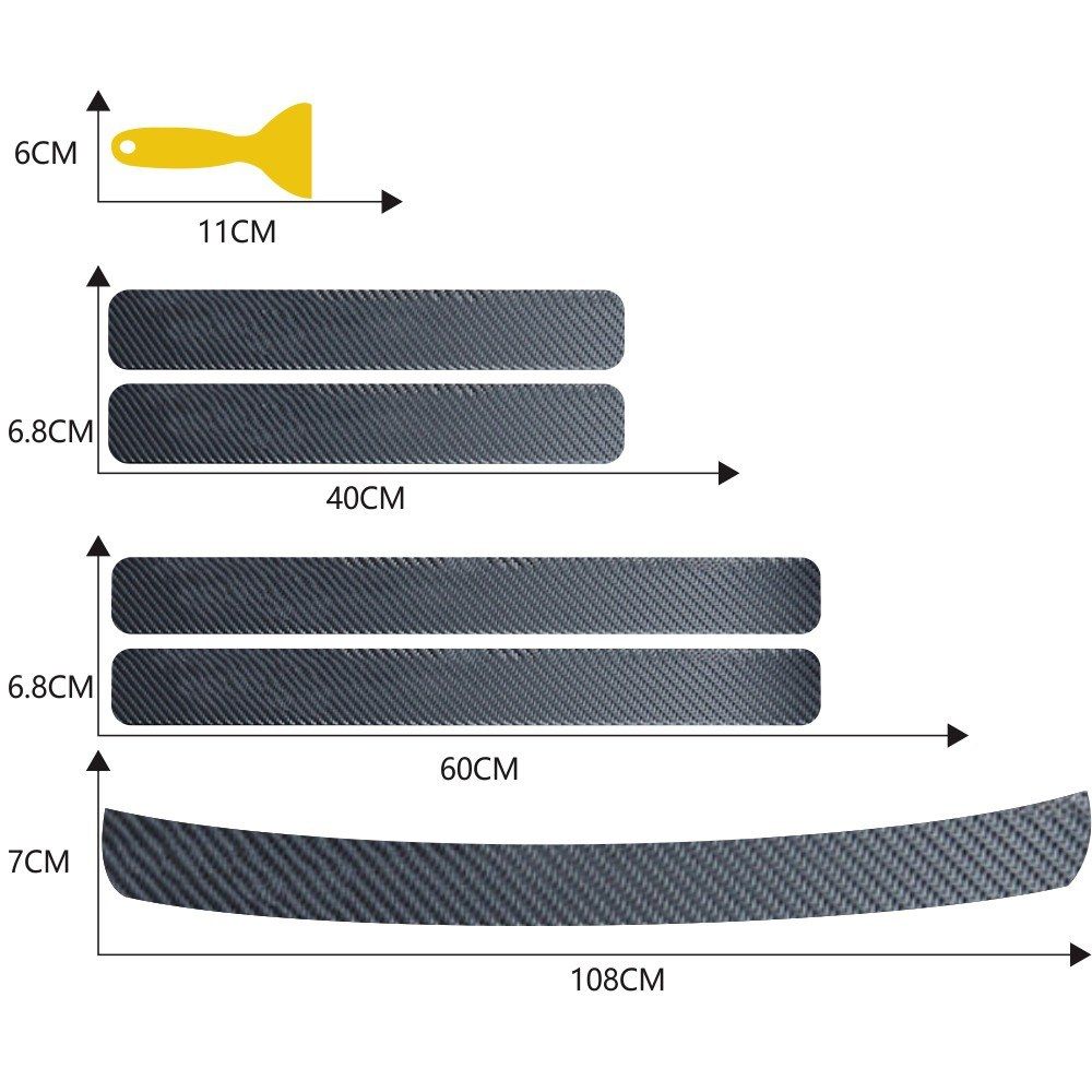 6pcs Universal Car Bumper Guard Decal Door Plate Still