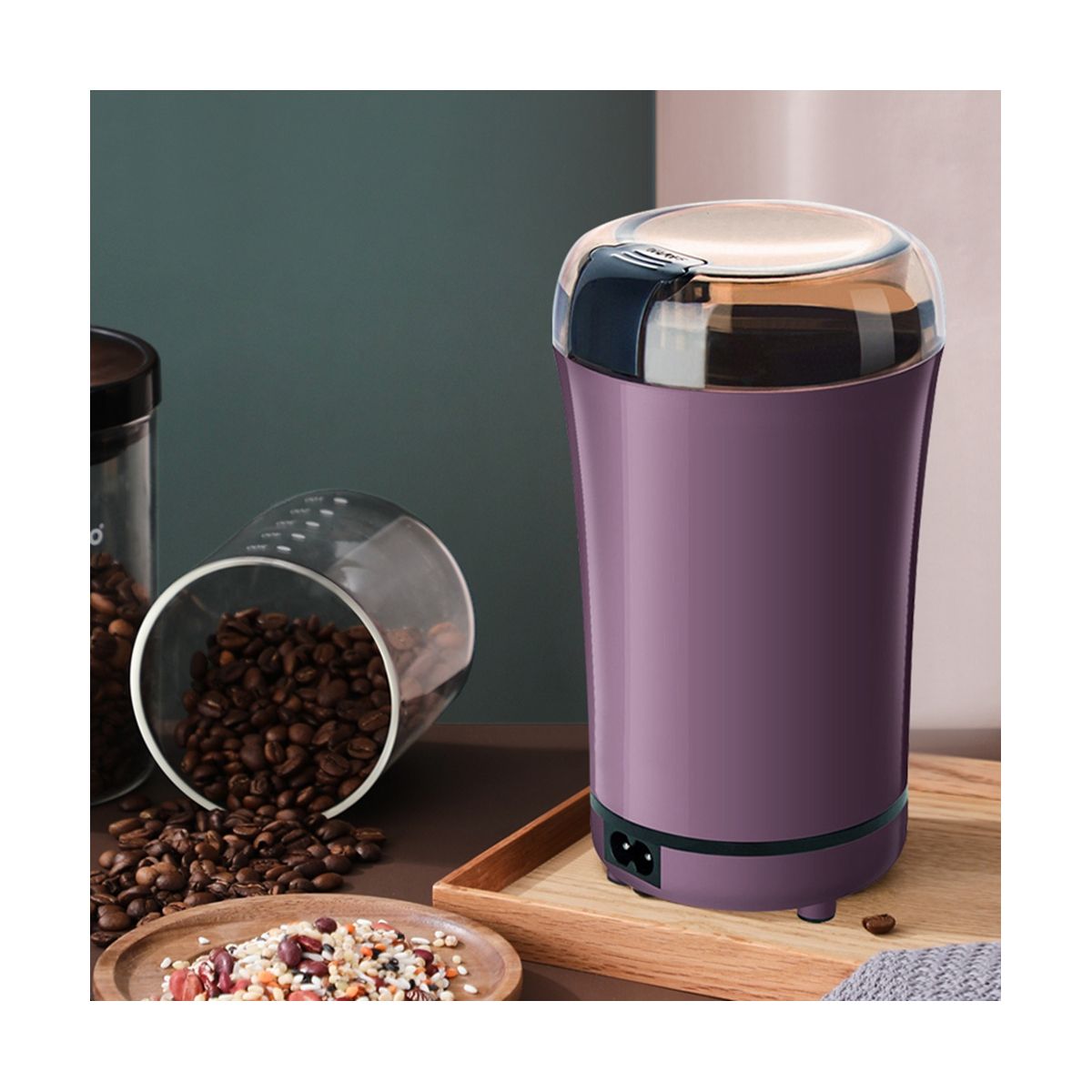 Portable Electric Coffee Bean Grinder Mill Kitchen Tool Herbs Salt Pepper Spices Nuts Grains Mini Medicine US Plug A