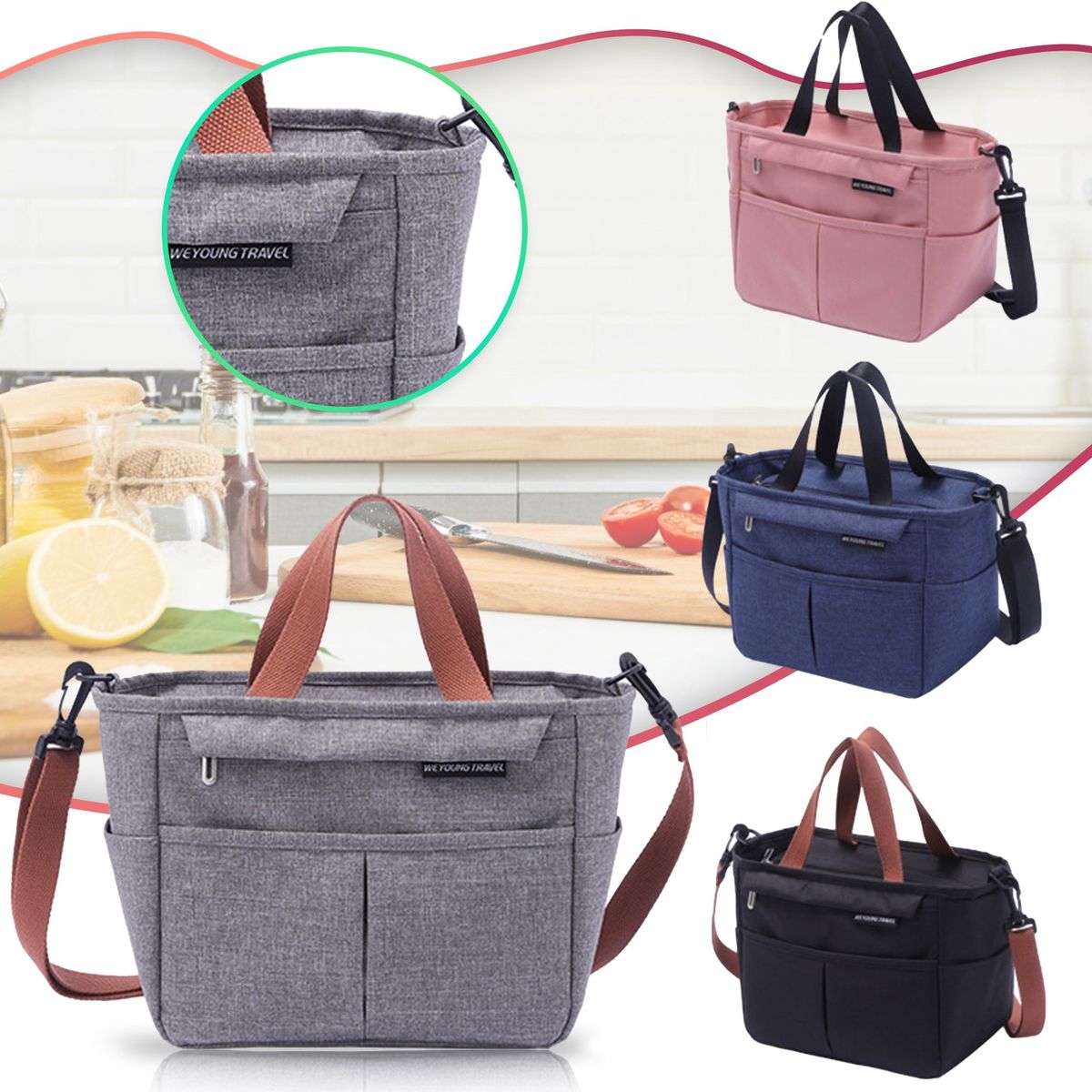 Insulated Lunch Bags - Large Cooler Tote Adult Gym Bag