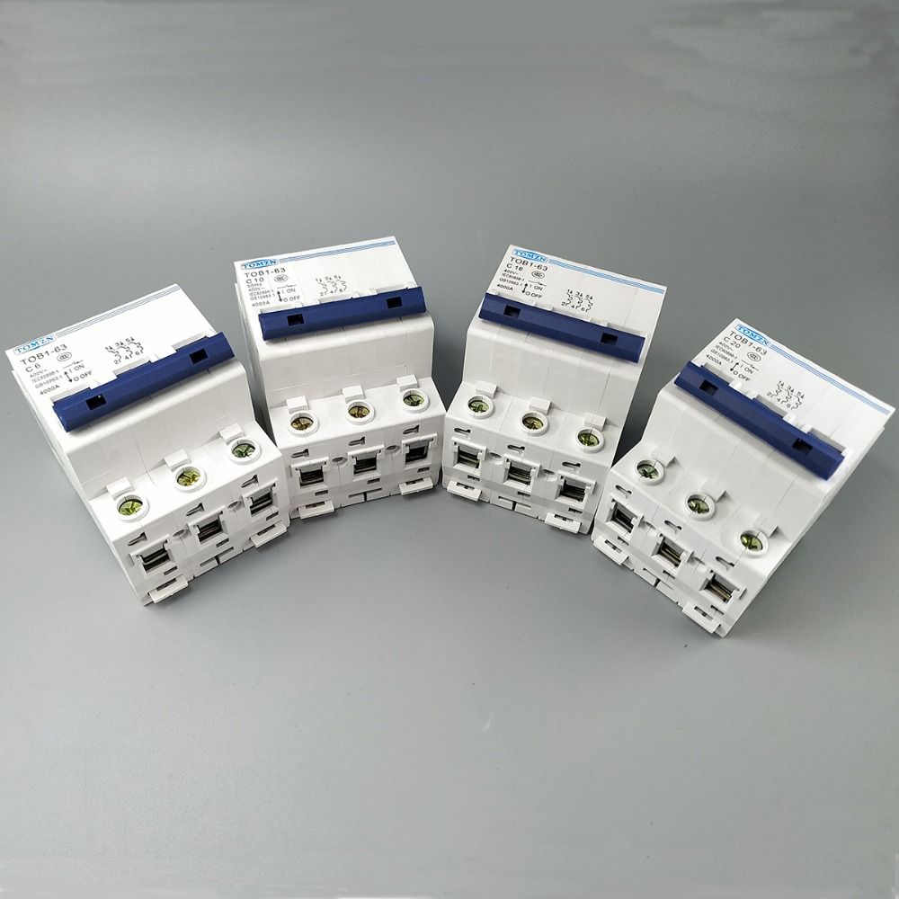 50HZ Mini Circuit 60HZ AC MCB TOB1-63 230 3P Type 400V~