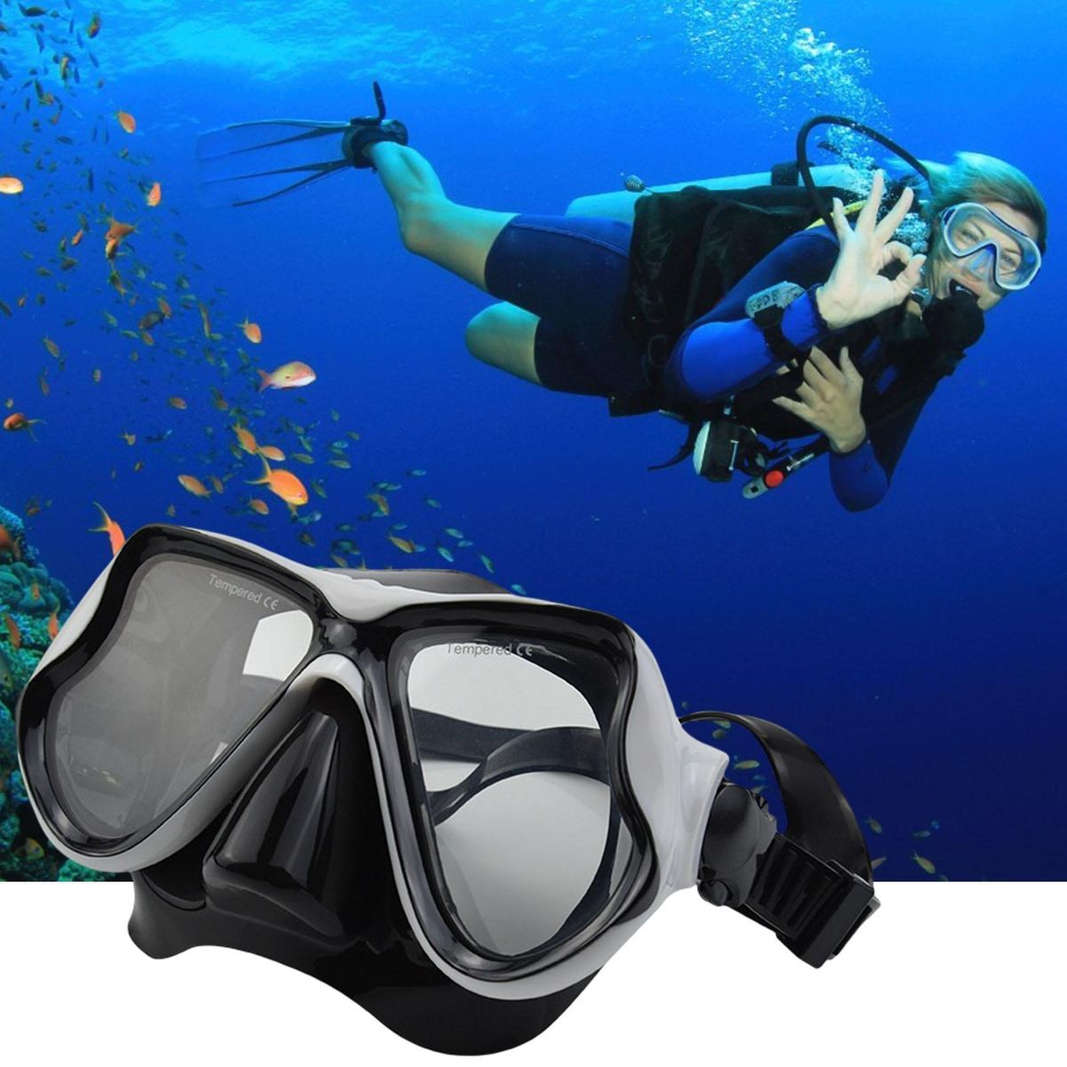 Sports Underwater Swimming Silicone Glasses Sports Eyewear White