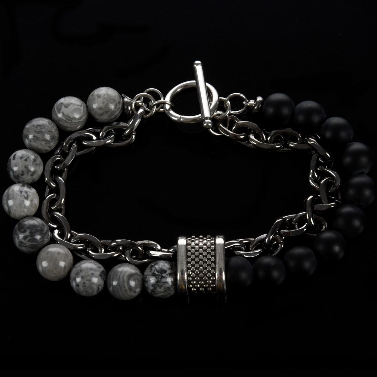 Natural Map Men'S Jewelry Bracelet Stainless Steel