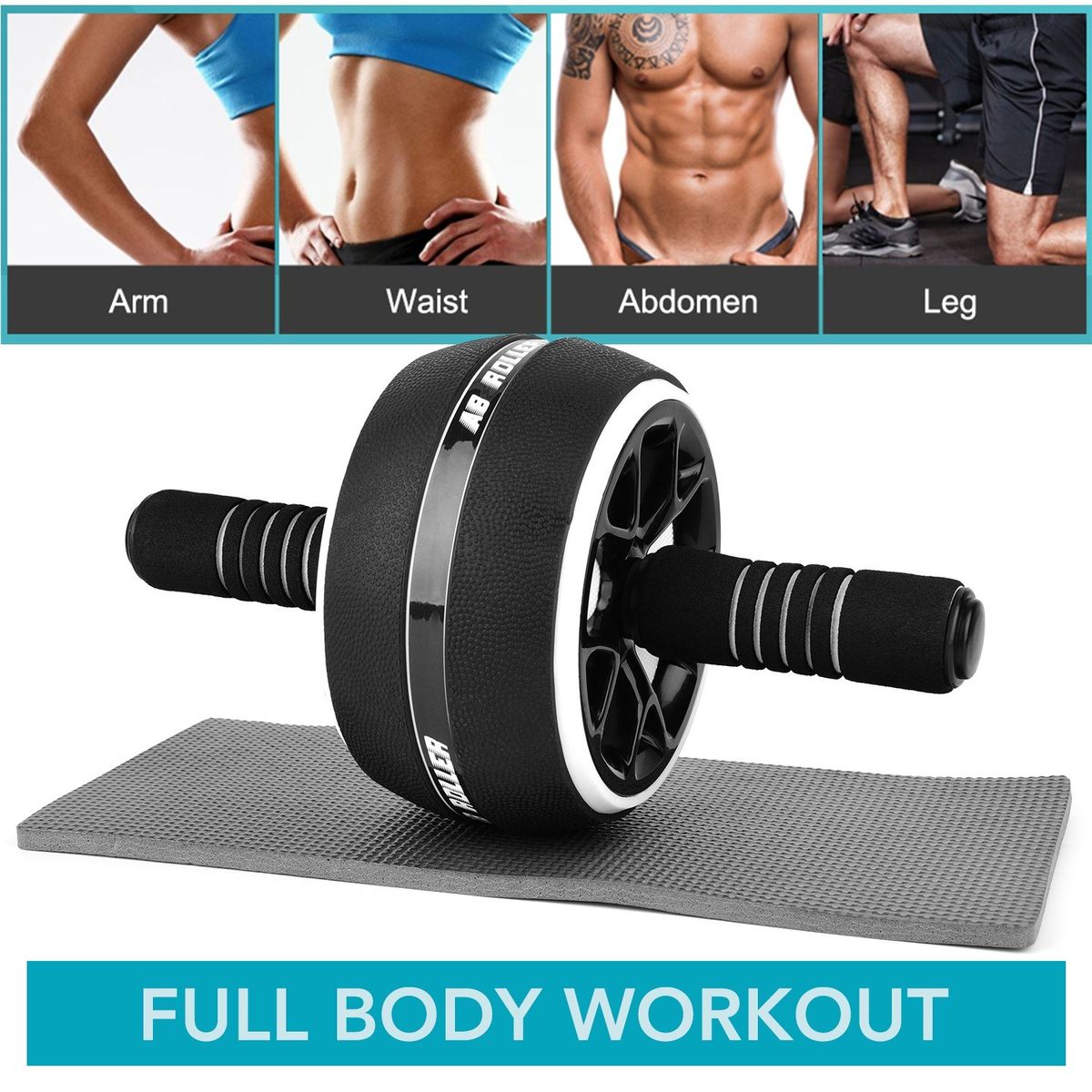 Abdominal Roller Wheel Knee Pad Push Up Bars Disc Core
