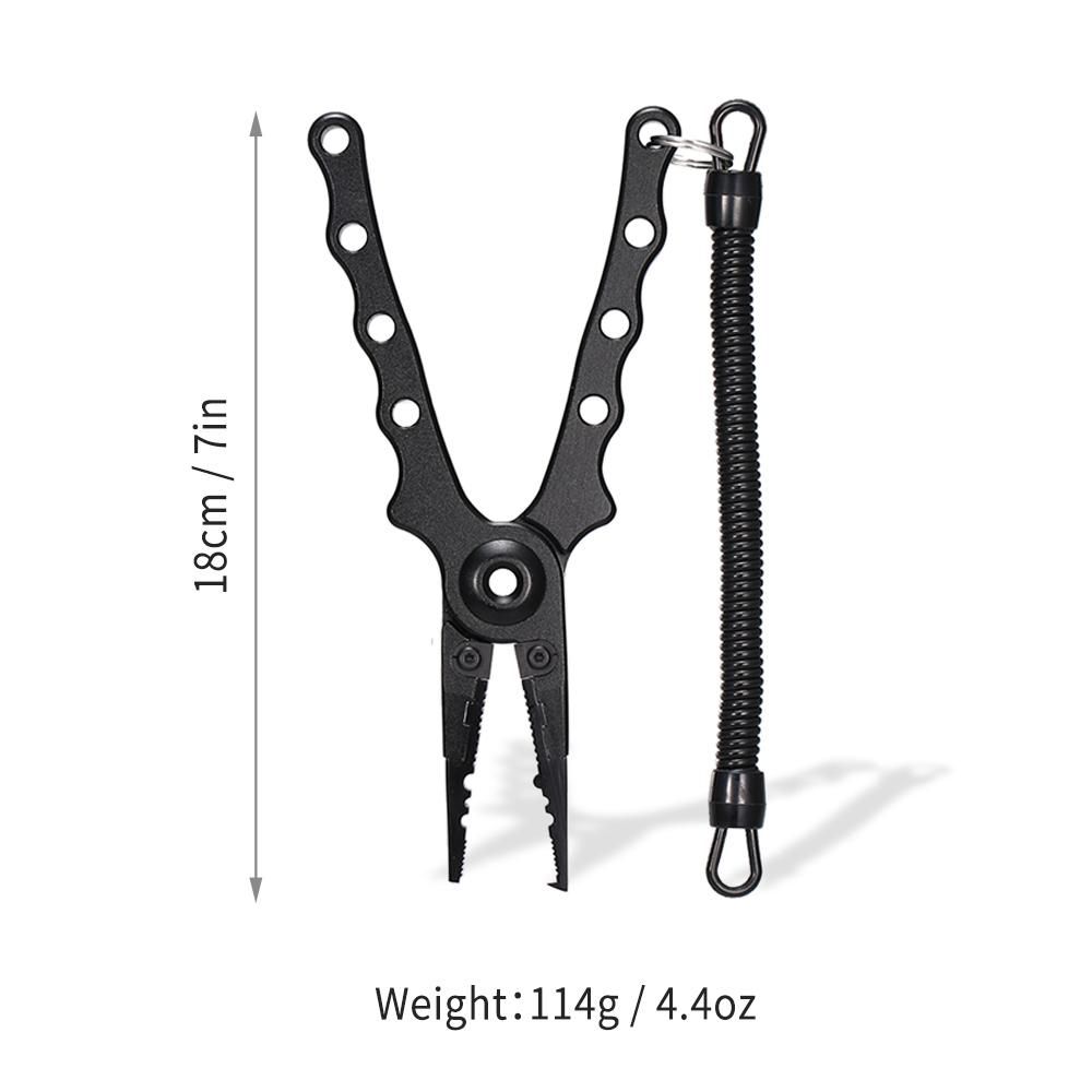 Ultralight Aluminum Fishing Pliers Split Ring Cutters Hooks Remover Fishing Holder Tackle With Oxford Sheath Security Landyard Aluminum Fishing Gripper Hook Remover Fishing Lip Plier Fishing Tools Set Portable Fishing Tackle