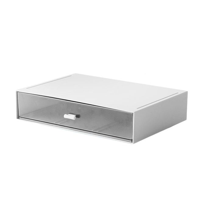 Desktop Drawer Storage Box Bathroom Supplies Organizer White 1 Grid