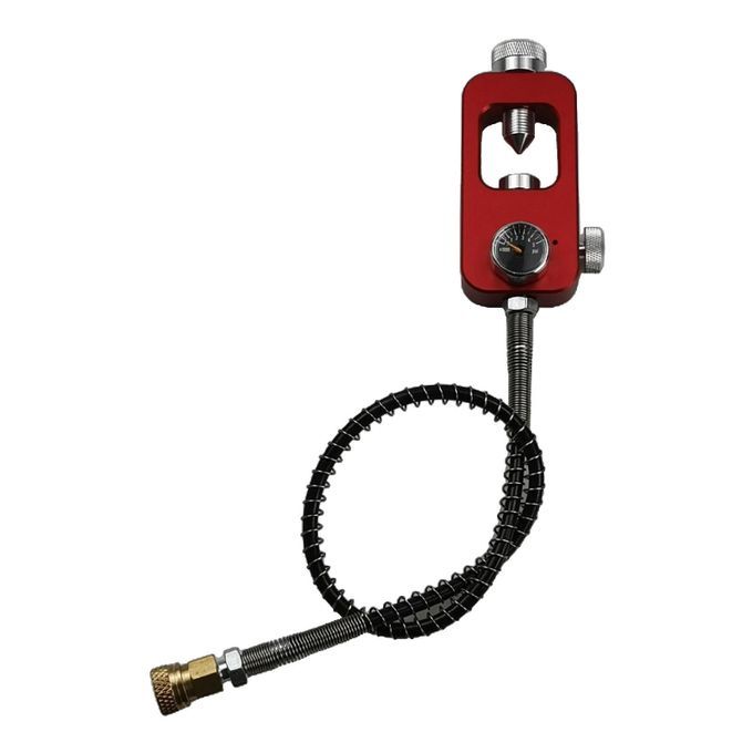 Diving Scuba Oxygen Lightweight Air Tank Regulator Red_Gauge_Pipe_B
