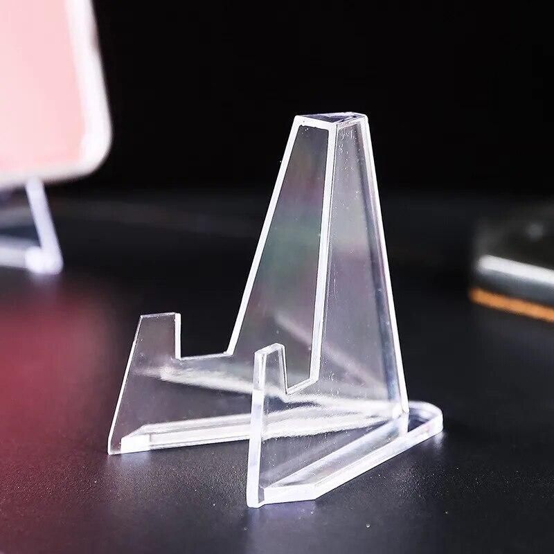10pcs Clear Acrylic Coin Display Stand Holders Easel Card Commemorative Challenge Capsule Medal Support Racks