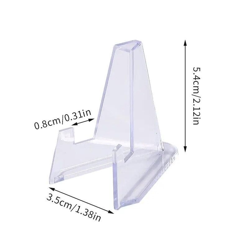 10pcs Clear Acrylic Coin Display Stand Holders Easel Card Commemorative Challenge Capsule Medal Support Racks