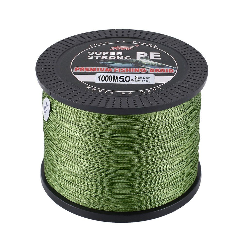 1000m PE Braided Fishing Line Abrasion Resistant 0.37mm 27.2kg Fishing Line Ar/my Green