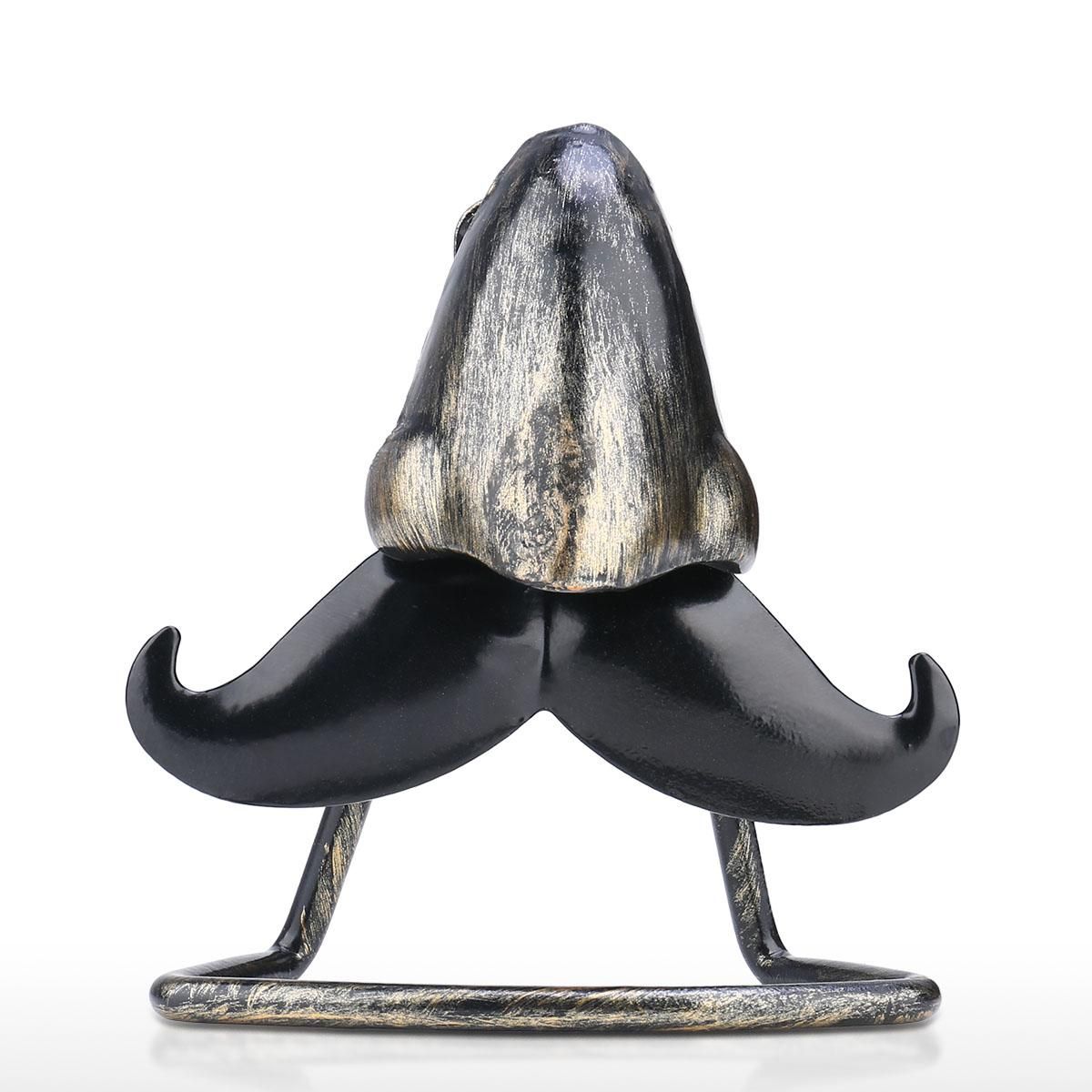 Tooarts Big Nose and Beard Shaped Eyeglass Holder Taste Iron Sculpture Handicraft Sunglasses Display Desk Decor Funny Gift for Family and Friends