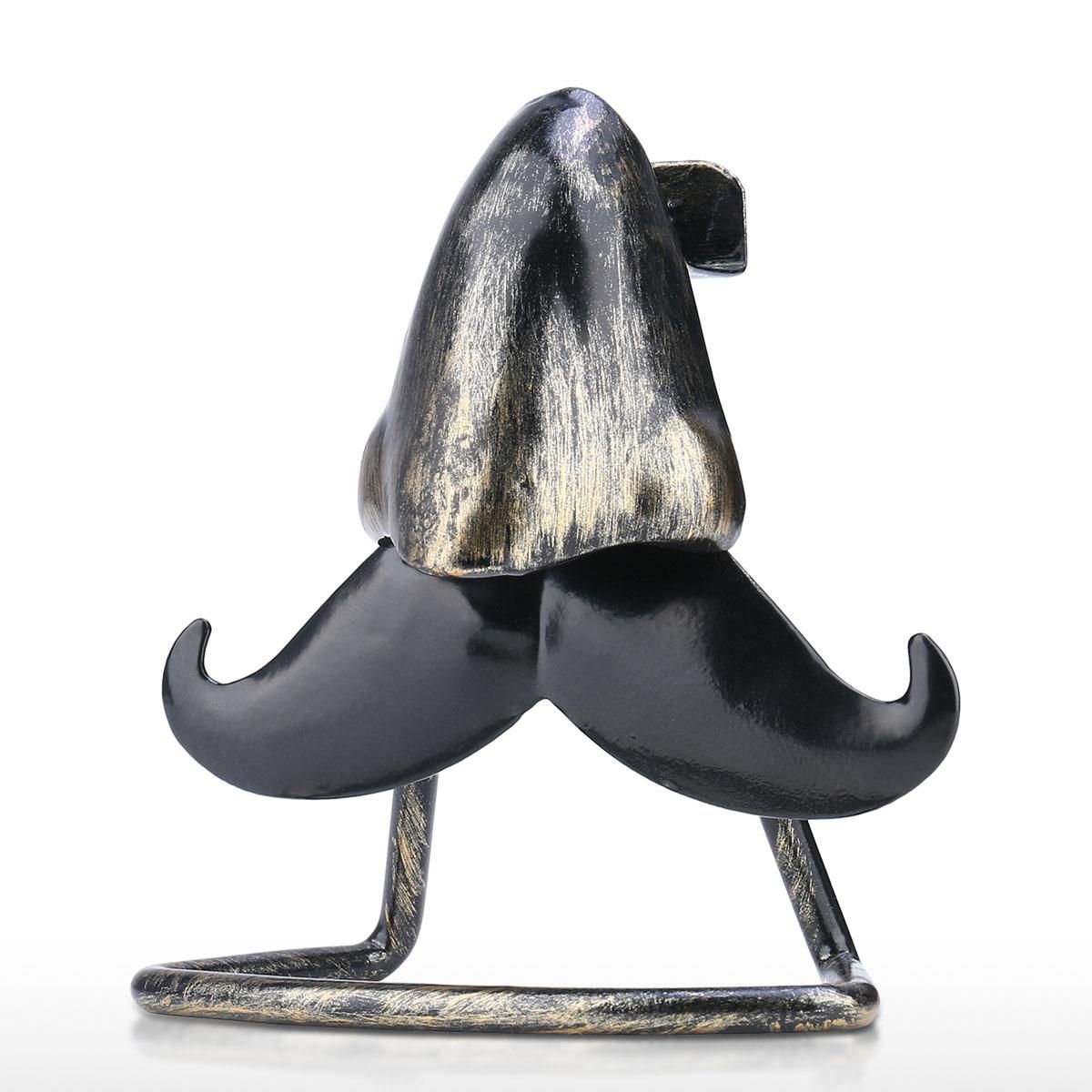 Tooarts Big Nose and Beard Shaped Eyeglass Holder Taste Iron Sculpture Handicraft Sunglasses Display Desk Decor Funny Gift for Family and Friends