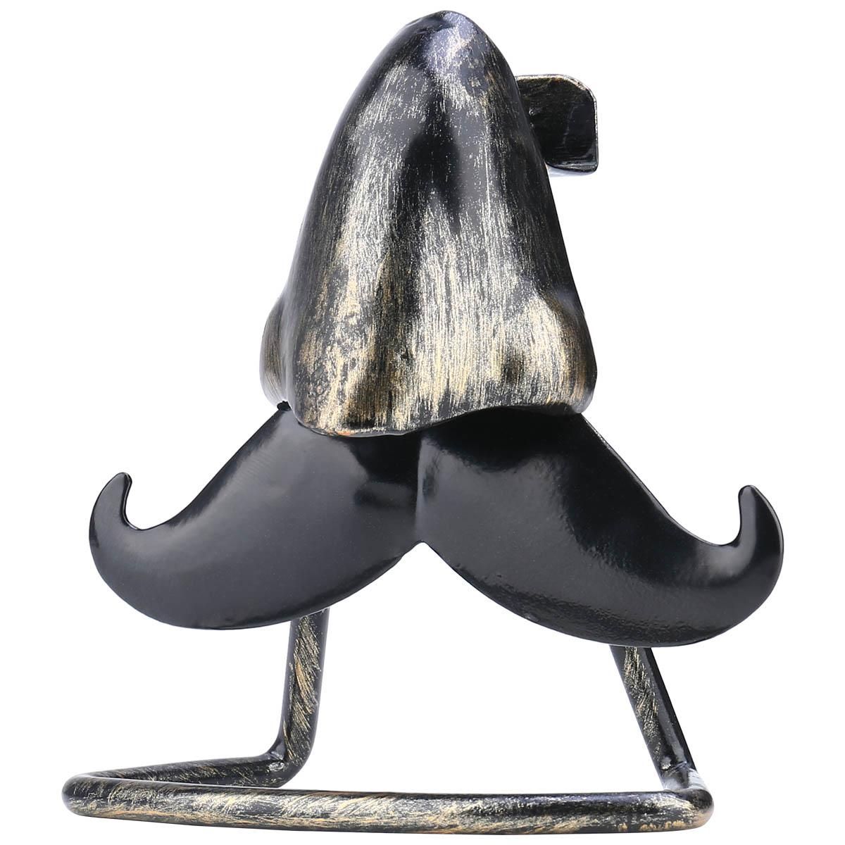 Tooarts Big Nose and Beard Shaped Eyeglass Holder Taste Iron Sculpture Handicraft Sunglasses Display Desk Decor Funny Gift for Family and Friends