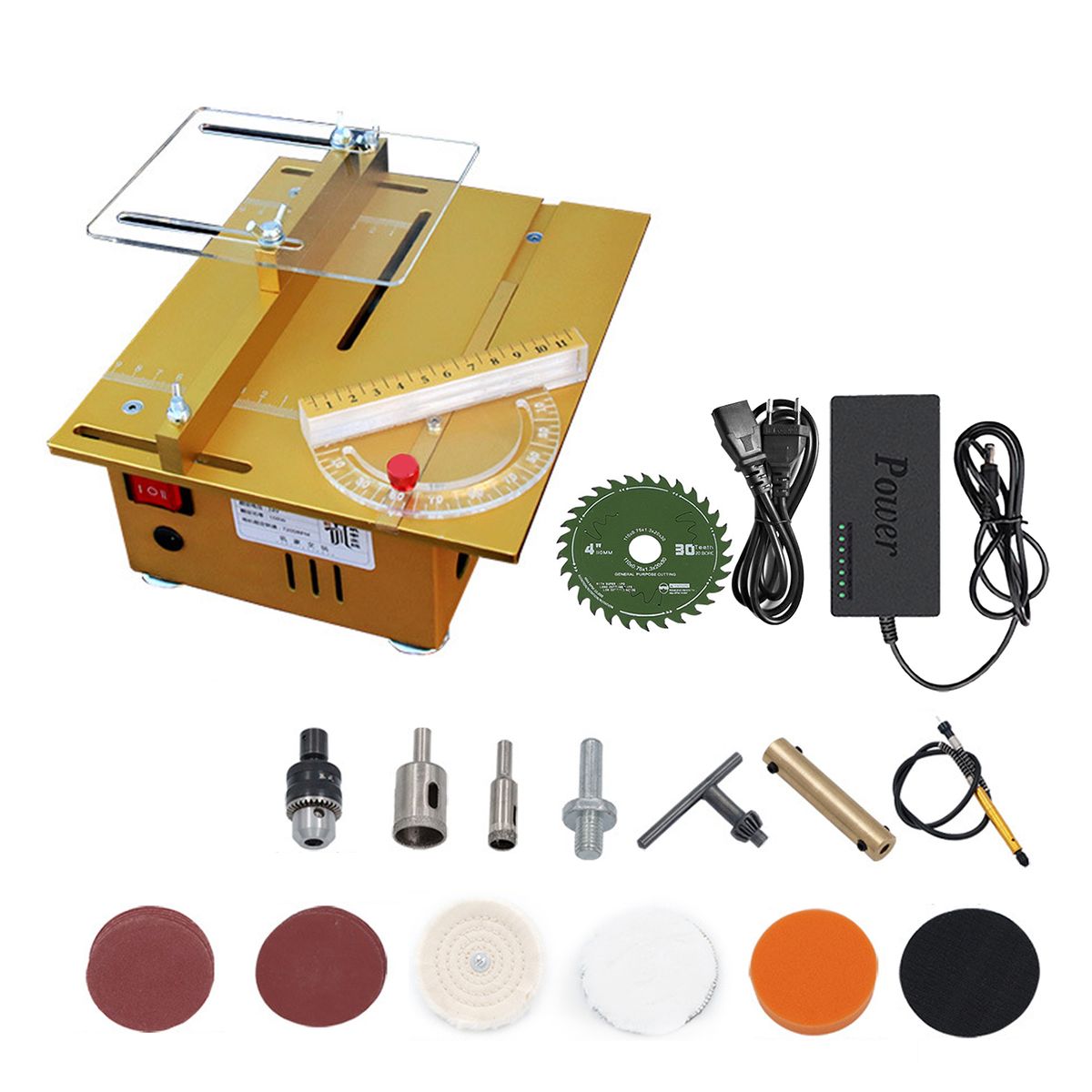 100W Mini Table Saw With Miter Gauge Multifunctional