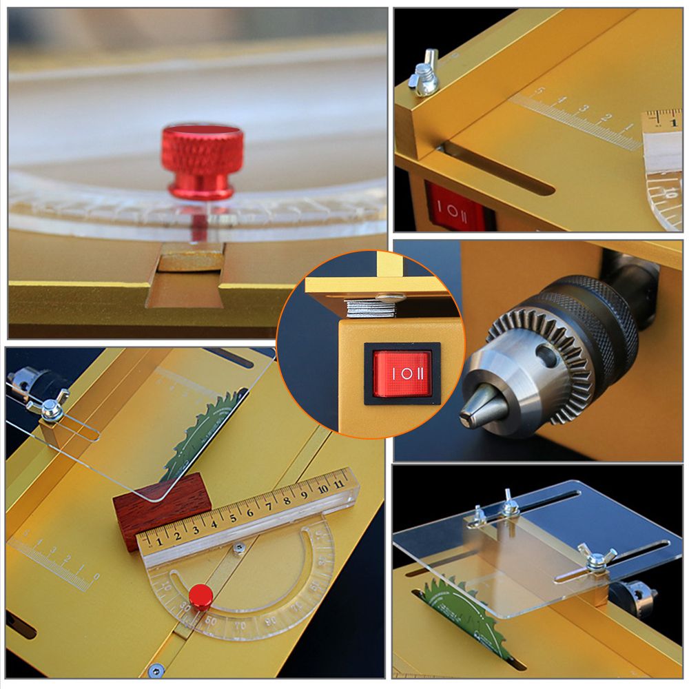 100W Mini Table Saw With Miter Gauge Multifunctional