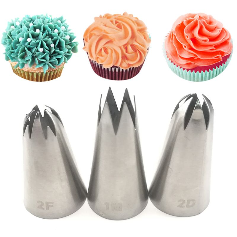 3pcs Big Size DIY Cake Icing Piping Nozzles Pastry Tips