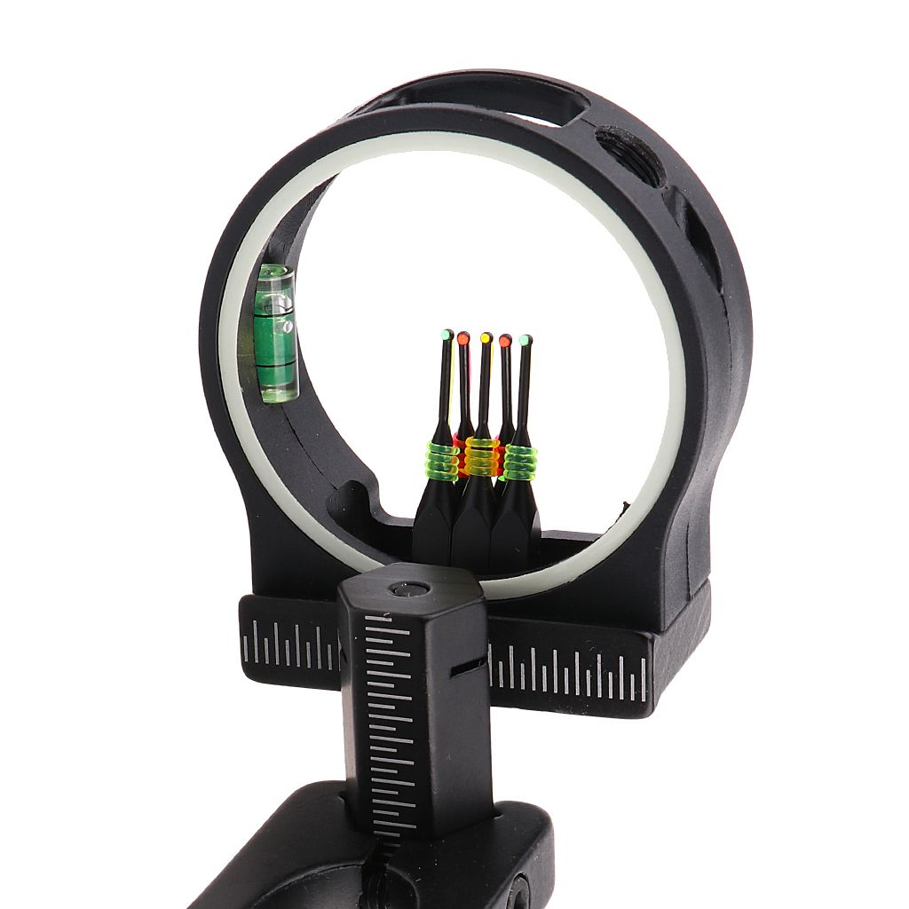 Aluminium Alloy Fiber Optic 5 Pin Archery Bow Sight Hunting For