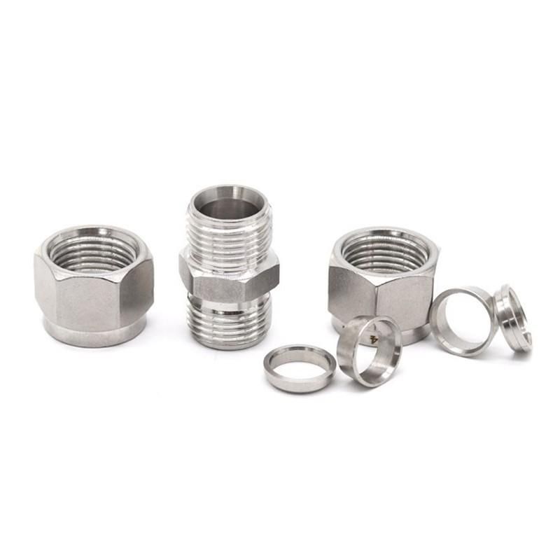 Spot Supply Stainless Steel Straight-through Card Sleeve Connector Steel Pipe Adapter Instrument Pipe Transition Connector 304 Card Sleeve Type