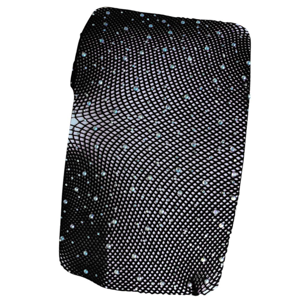 Womens Long Stockings High Waist Crystal Rhinestones Panty Hose Black