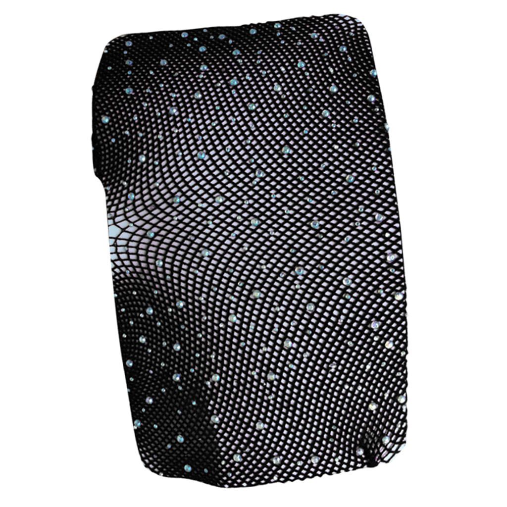 Womens Long Stockings High Waist Crystal Rhinestones Panty Hose Black