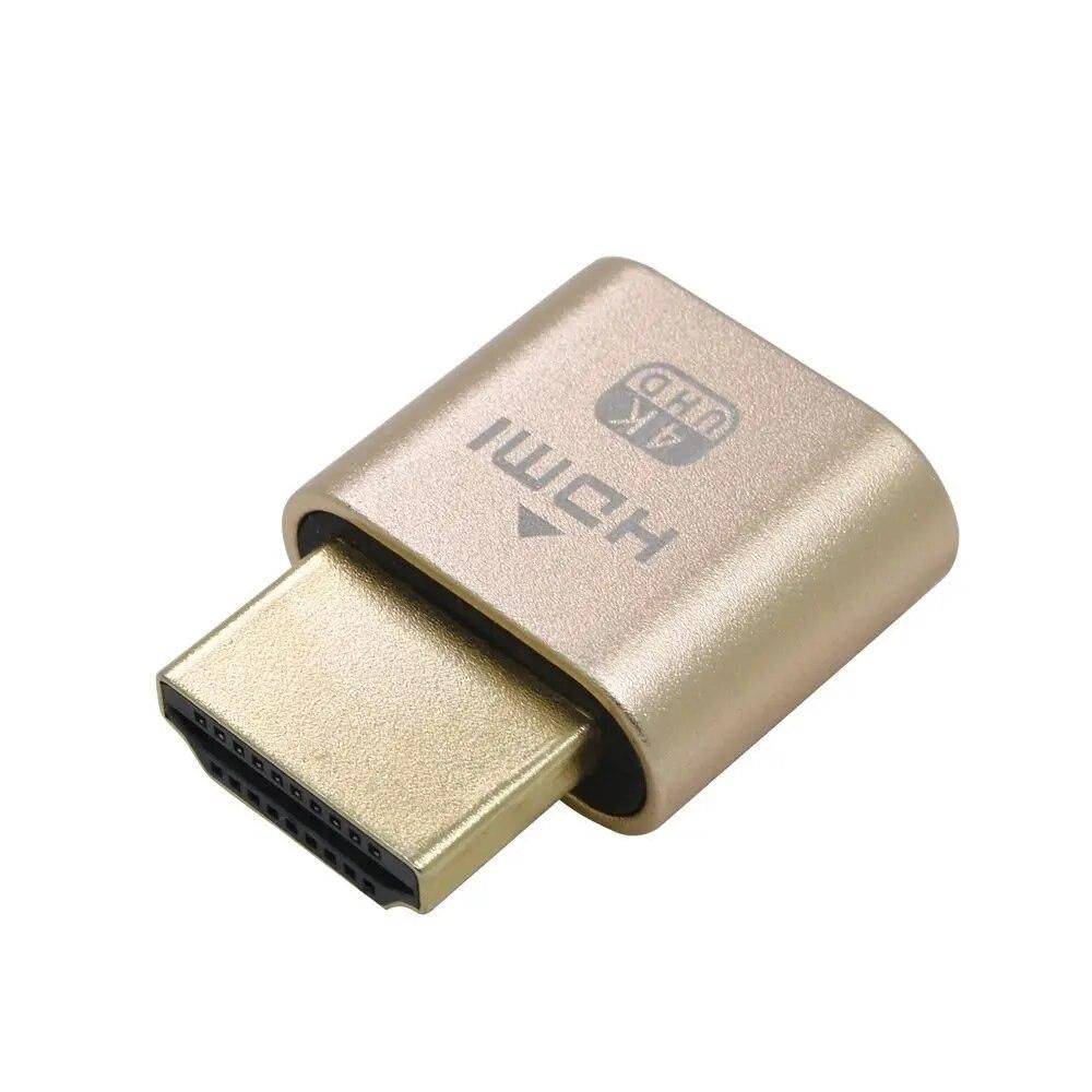VGA Mining Virtual Display Adapter HDMI-compatible 1.4 DDC EDID Dummy Plug Headless Ghost Display Emulator Video card Lock plate