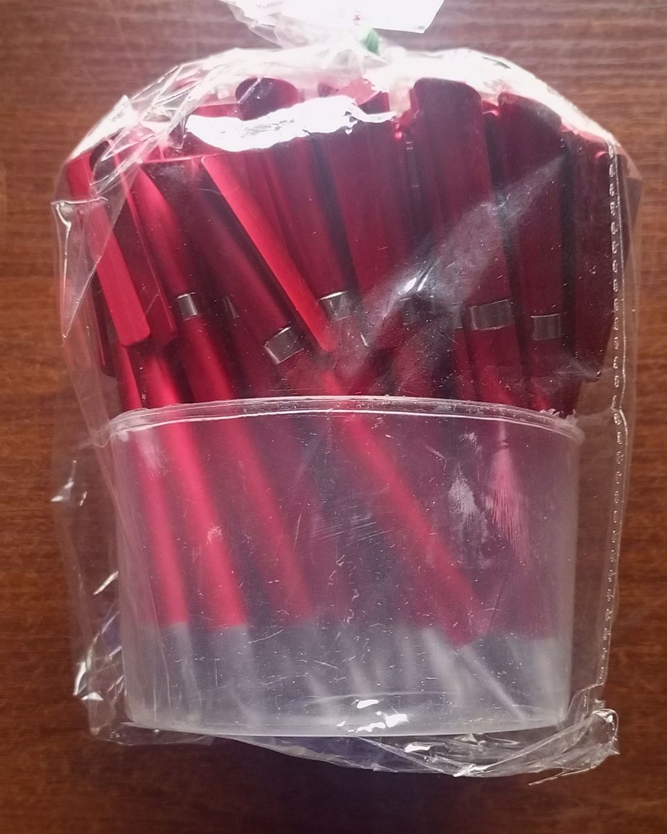 Fancy Customizable Plastic Ballpoint Pen (Wine Color) - 50 Pcs Pack