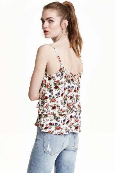 Floral Flounced Strappy Top